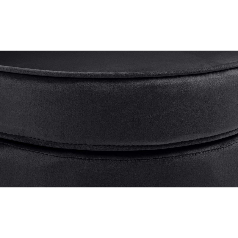 Fauteuil de table original arrondi en Velours Noir Métal Doré Alisven - 4