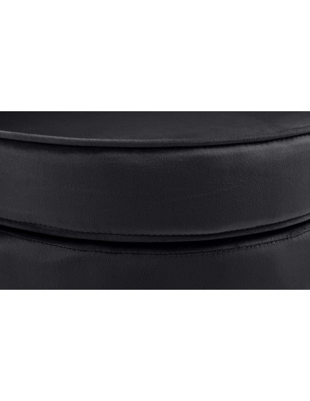 Fauteuil de table original arrondi en Velours Noir Métal Doré Alisven - 4