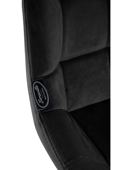 Tabouret de bar moderne chic en Velours Noir Métal Noir Cerian - 7