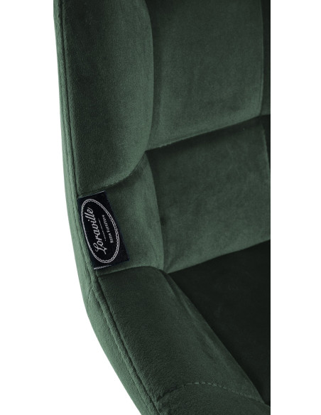 Tabouret de bar moderne chic en Velours Vert foncé Métal Noir Cerian - 7