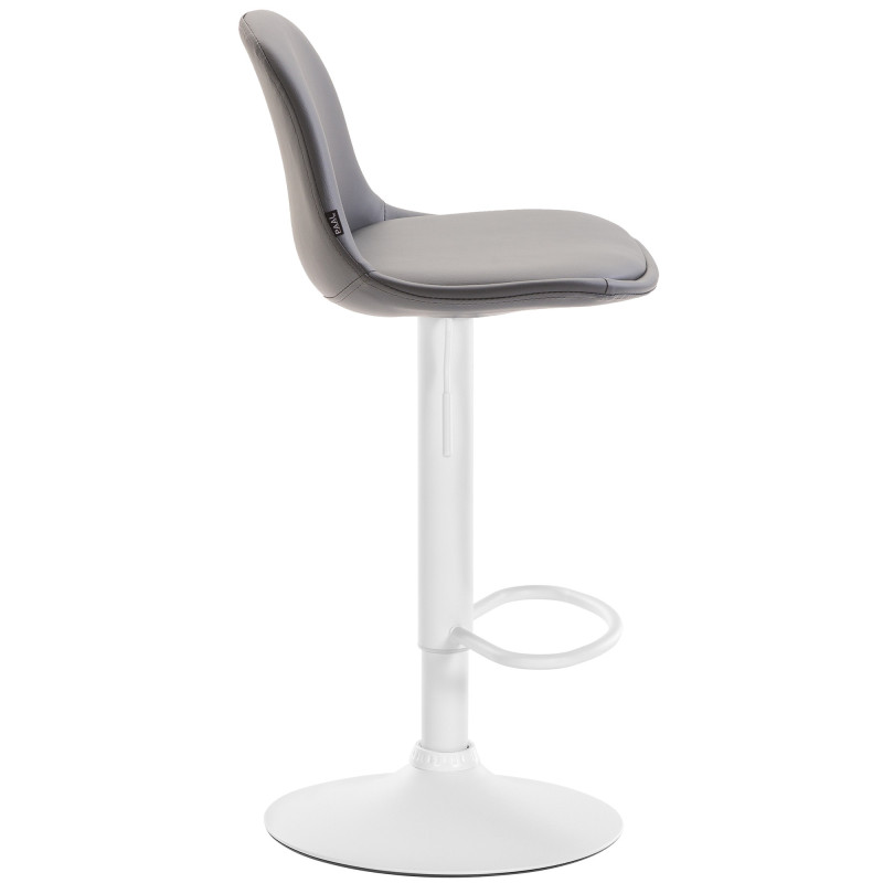 Tabouret de bar moderne en Polyuréthane Gris Métal Blanc Harvio - 3