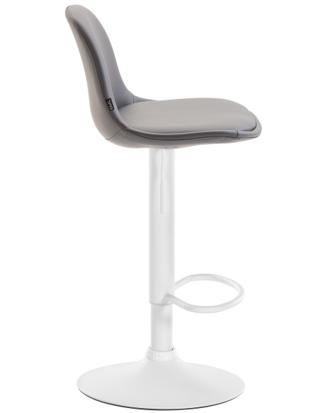 Tabouret de bar moderne en Polyuréthane Gris Métal Blanc Harvio - 3
