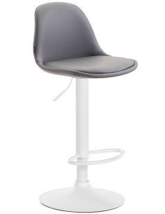 Tabouret de bar moderne en Polyuréthane Gris Métal Blanc Harvio - 1