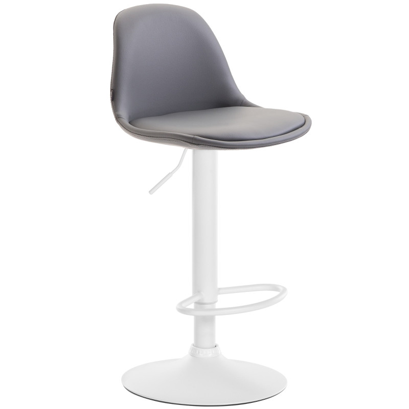 Tabouret de bar moderne en Polyuréthane Gris Métal Blanc Harvio - 1