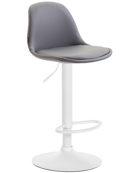 Tabouret de bar moderne en Polyuréthane Gris Métal Blanc Harvio - 1