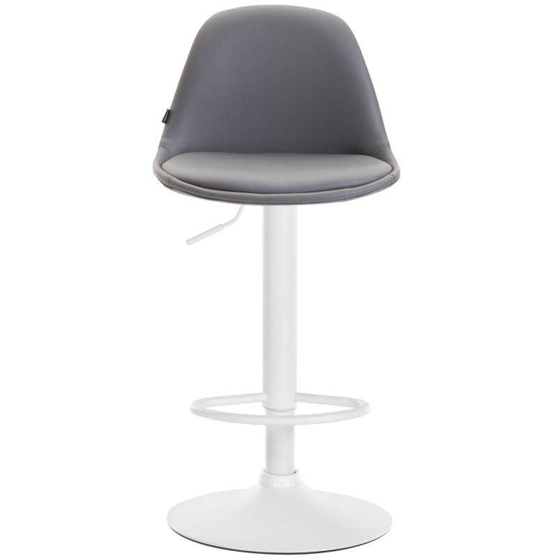 Tabouret de bar moderne en Polyuréthane Gris Métal Blanc Harvio - 2