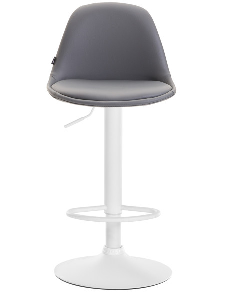 Tabouret de bar moderne en Polyuréthane Gris Métal Blanc Harvio - 2