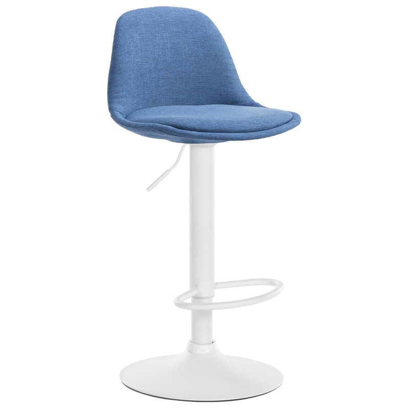 Tabouret de bar moderne en Tissu Bleu Métal Blanc Harvio - 1