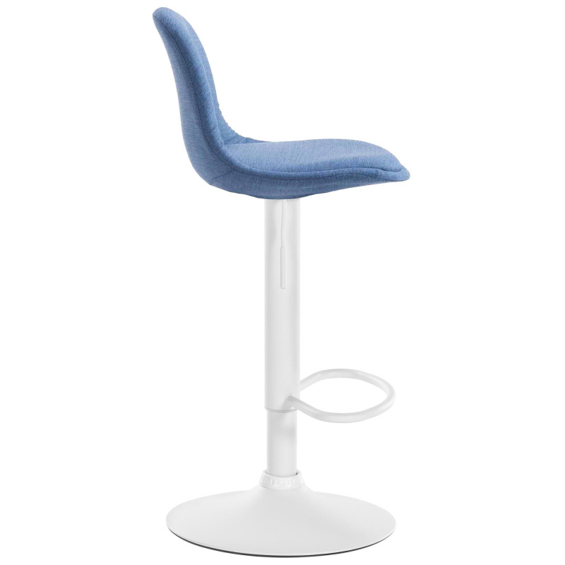 Tabouret de bar moderne en Tissu Bleu Métal Blanc Harvio - 2