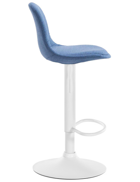 Tabouret de bar moderne en Tissu Bleu Métal Blanc Harvio - 2