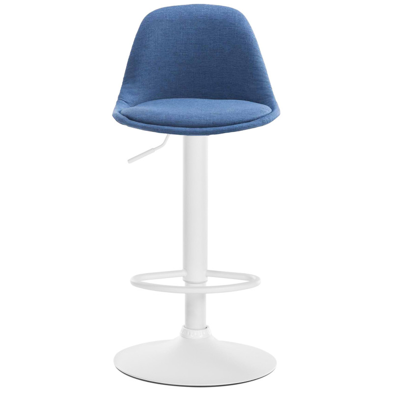 Tabouret de bar moderne en Tissu Bleu Métal Blanc Harvio - 3