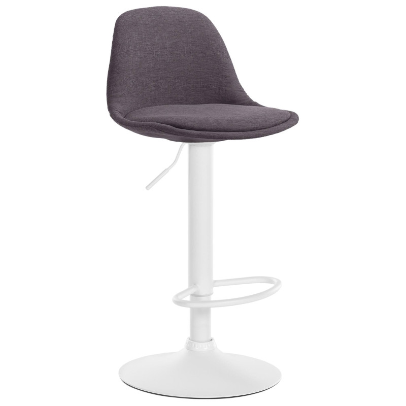 Tabouret de bar moderne en Tissu Gris foncé Métal Blanc Harvio - 1