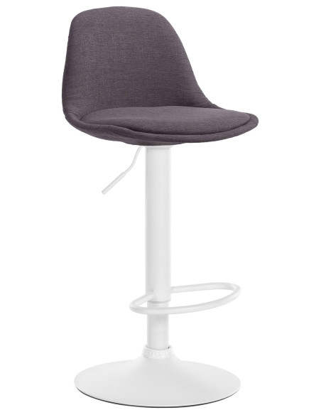 Tabouret de bar moderne en Tissu Gris foncé Métal Blanc Harvio - 1
