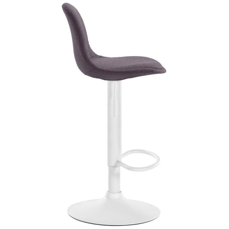 Tabouret de bar moderne en Tissu Gris foncé Métal Blanc Harvio - 2