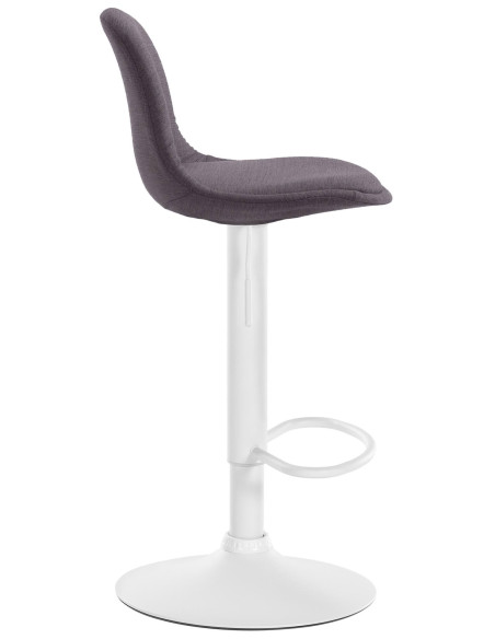 Tabouret de bar moderne en Tissu Gris foncé Métal Blanc Harvio - 2