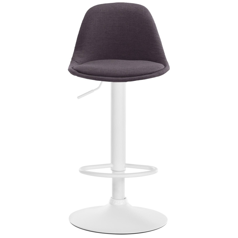 Tabouret de bar moderne en Tissu Gris foncé Métal Blanc Harvio - 3