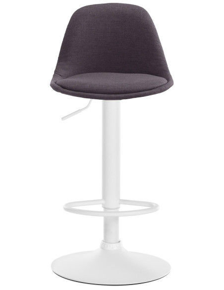 Tabouret de bar moderne en Tissu Gris foncé Métal Blanc Harvio - 3