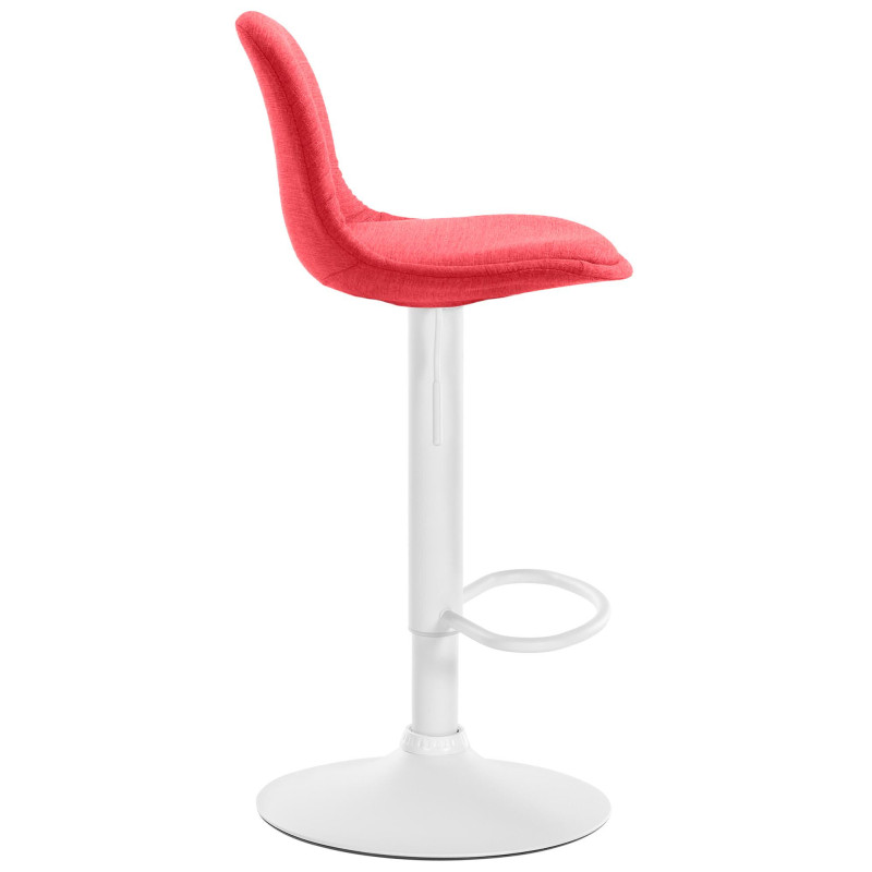 Tabouret de bar moderne en Tissu Rouge Métal Blanc Harvio - 2