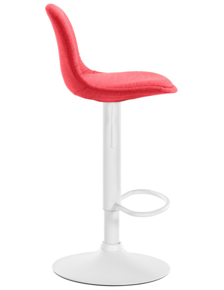 Tabouret de bar moderne en Tissu Rouge Métal Blanc Harvio - 2