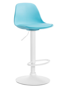 Tabouret de bar moderne en Polypropylène Bleu Polyuréthane Bleu Métal Blanc Harvio - 1
