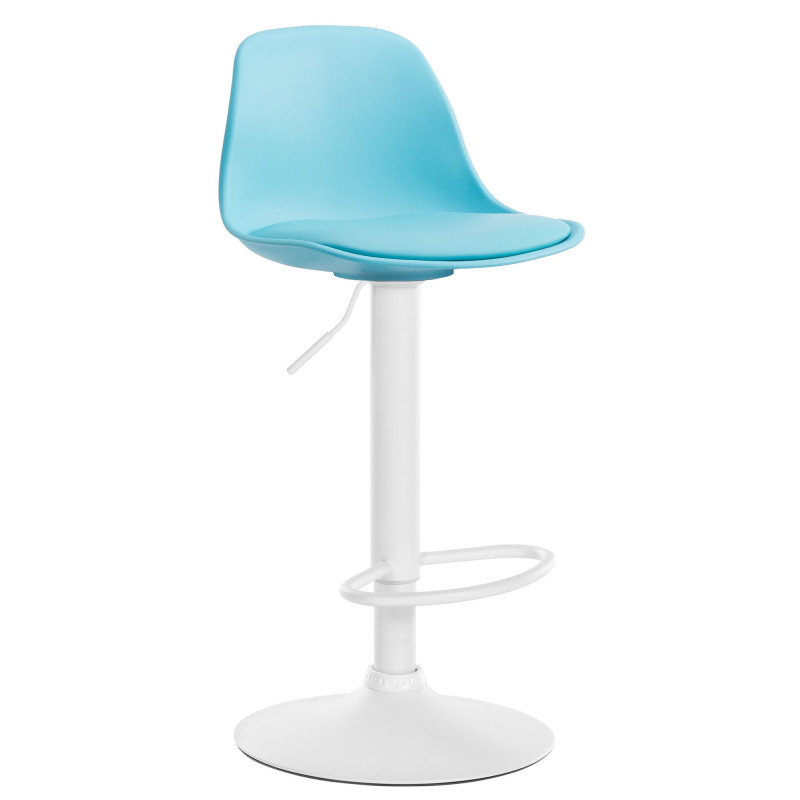Tabouret de bar moderne en Polypropylène Bleu Polyuréthane Bleu Métal Blanc Harvio - 1
