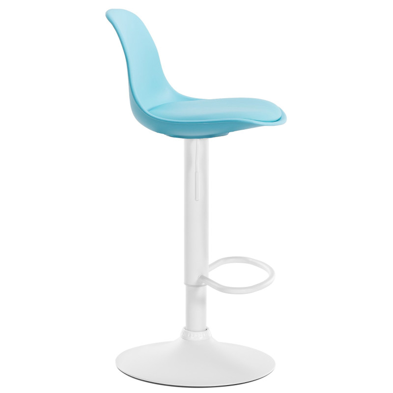 Tabouret de bar moderne en Polypropylène Bleu Polyuréthane Bleu Métal Blanc Harvio - 2