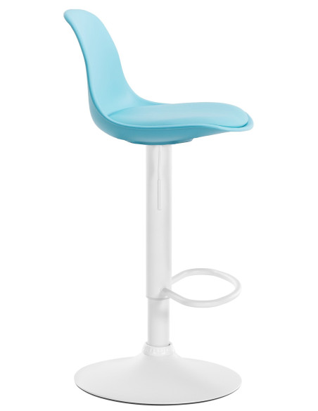 Tabouret de bar moderne en Polypropylène Bleu Polyuréthane Bleu Métal Blanc Harvio - 2