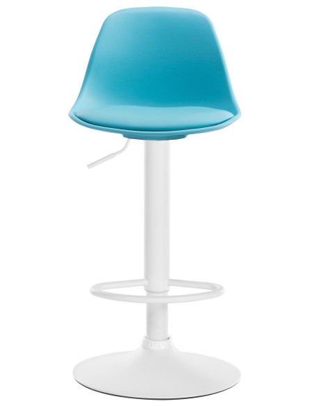 Tabouret de bar moderne en Polypropylène Bleu Polyuréthane Bleu Métal Blanc Harvio - 3