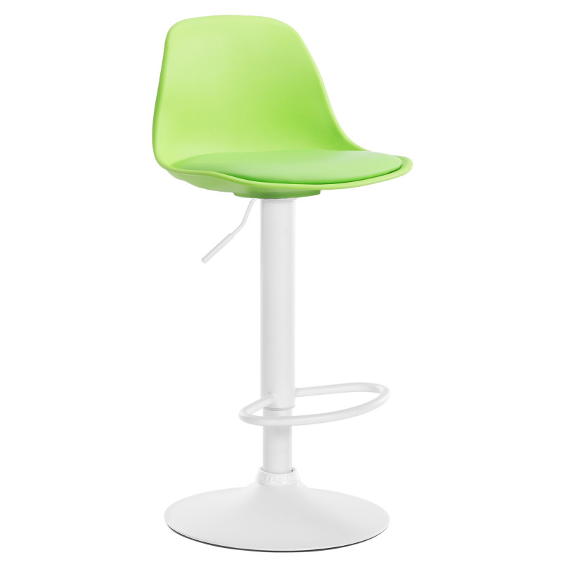 Tabouret de bar moderne en Polypropylène Vert Polyuréthane Vert Métal Blanc Harvio - 1