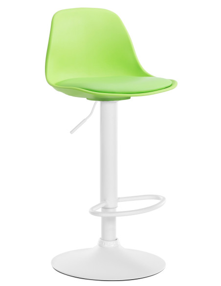 Tabouret de bar moderne en Polypropylène Vert Polyuréthane Vert Métal Blanc Harvio - 1