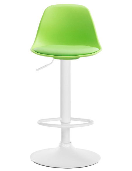 Tabouret de bar moderne en Polypropylène Vert Polyuréthane Vert Métal Blanc Harvio - 3