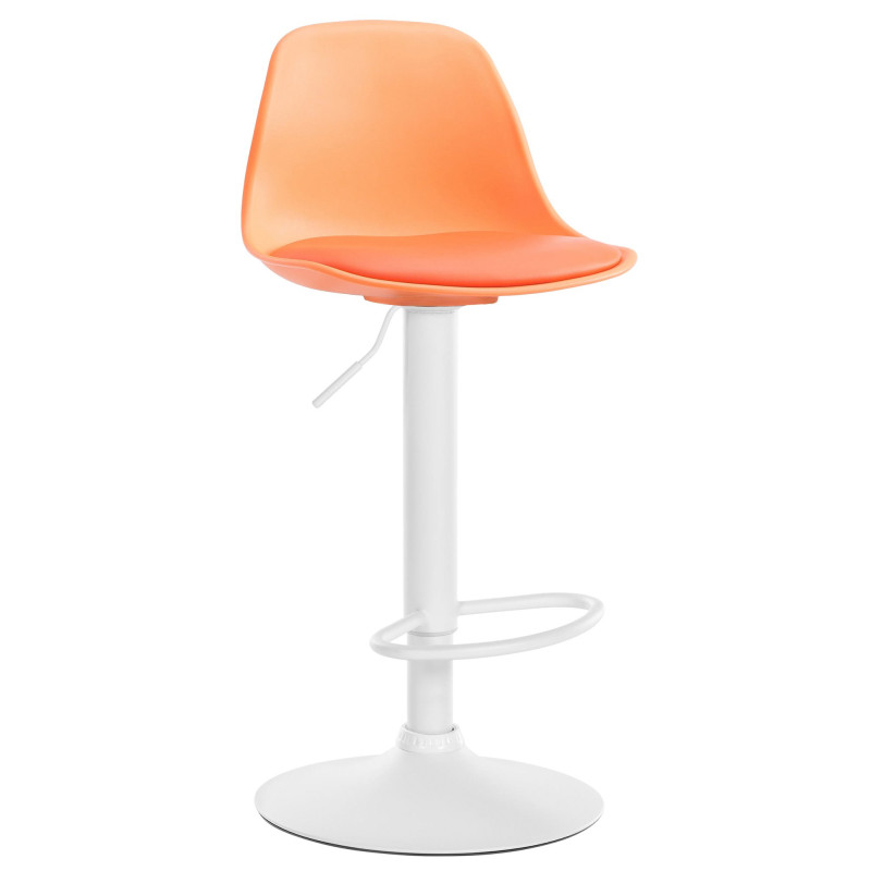 Tabouret de bar moderne en Polypropylène Orange Polyuréthane Orange Métal Blanc Harvio - 1