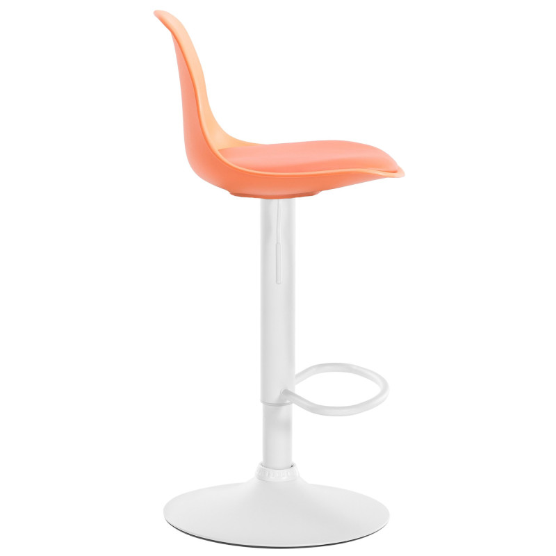 Tabouret de bar moderne en Polypropylène Orange Polyuréthane Orange Métal Blanc Harvio - 2
