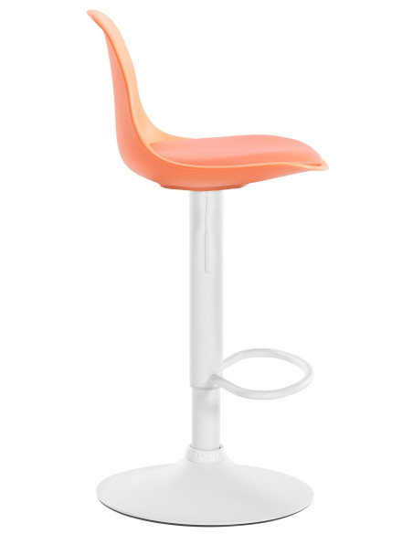 Tabouret de bar moderne en Polypropylène Orange Polyuréthane Orange Métal Blanc Harvio - 2