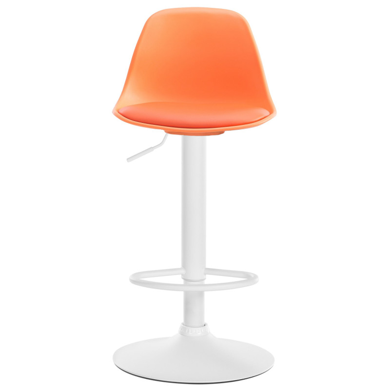 Tabouret de bar moderne en Polypropylène Orange Polyuréthane Orange Métal Blanc Harvio - 3