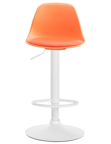 Tabouret de bar moderne en Polypropylène Orange Polyuréthane Orange Métal Blanc Harvio - 3