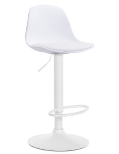 Tabouret de bar moderne en Polypropylène Blanc Polyuréthane Blanc Métal Blanc Harvio - 1