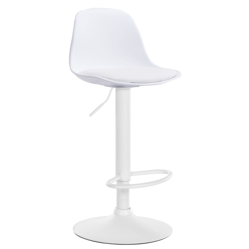 Tabouret de bar moderne en Polypropylène Blanc Polyuréthane Blanc Métal Blanc Harvio - 1