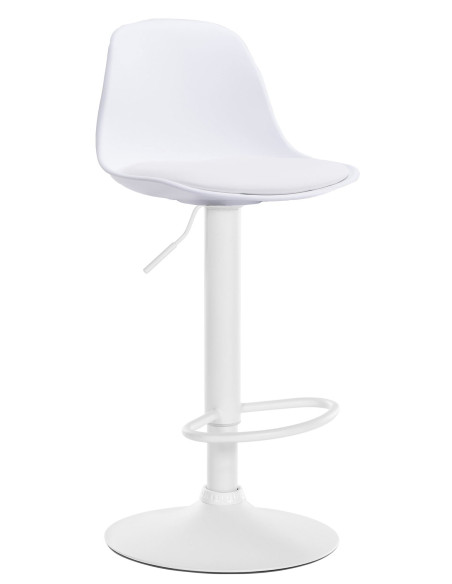 Tabouret de bar moderne en Polypropylène Blanc Polyuréthane Blanc Métal Blanc Harvio - 1
