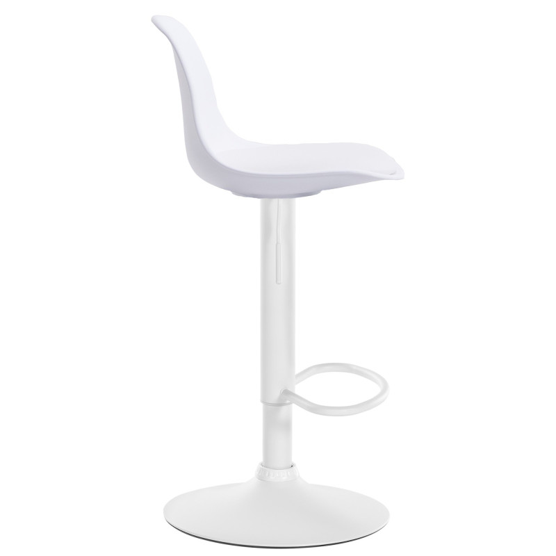 Tabouret de bar moderne en Polypropylène Blanc Polyuréthane Blanc Métal Blanc Harvio - 2