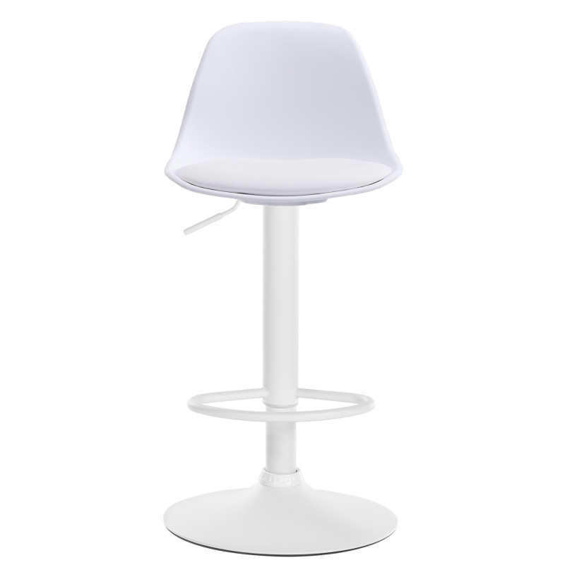 Tabouret de bar moderne en Polypropylène Blanc Polyuréthane Blanc Métal Blanc Harvio - 3