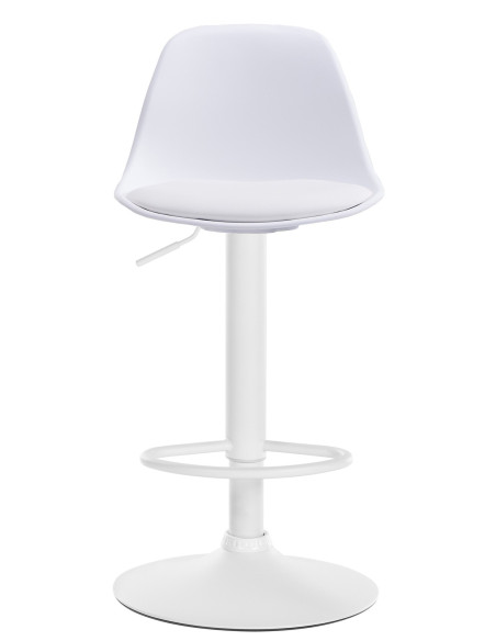 Tabouret de bar moderne en Polypropylène Blanc Polyuréthane Blanc Métal Blanc Harvio - 3