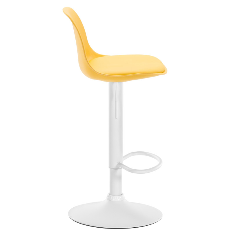 Tabouret de bar moderne en Polypropylène Jaune Polyuréthane Jaune Métal Blanc Harvio - 2