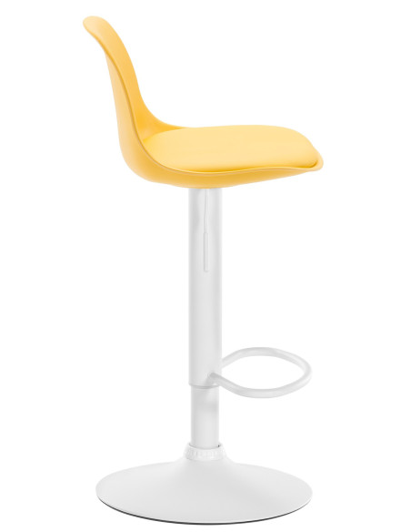 Tabouret de bar moderne en Polypropylène Jaune Polyuréthane Jaune Métal Blanc Harvio - 2