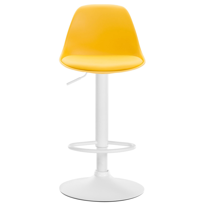 Tabouret de bar moderne en Polypropylène Jaune Polyuréthane Jaune Métal Blanc Harvio - 3