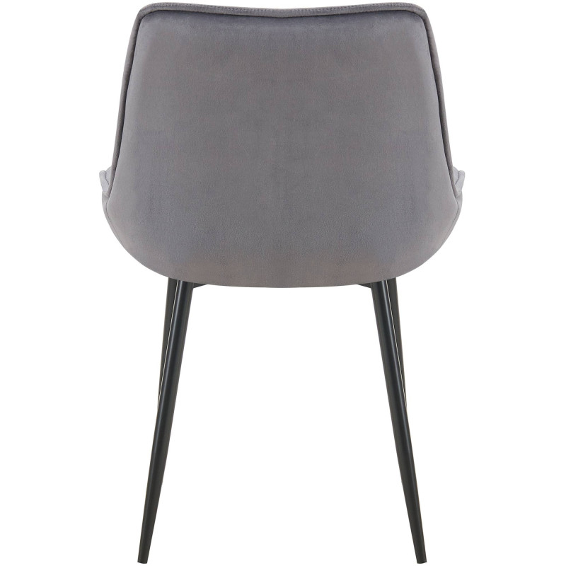 Chaise moderne capitonnée en Velours Gris foncé Métal Noir Noryssa - 5