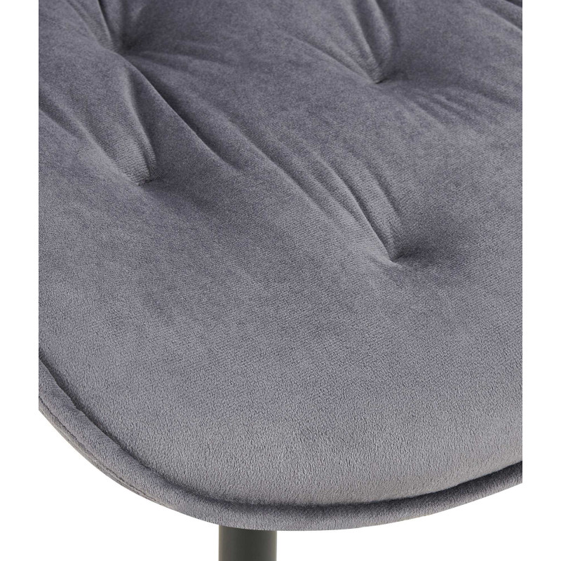 Chaise moderne capitonnée en Velours Gris foncé Métal Noir Noryssa - 6