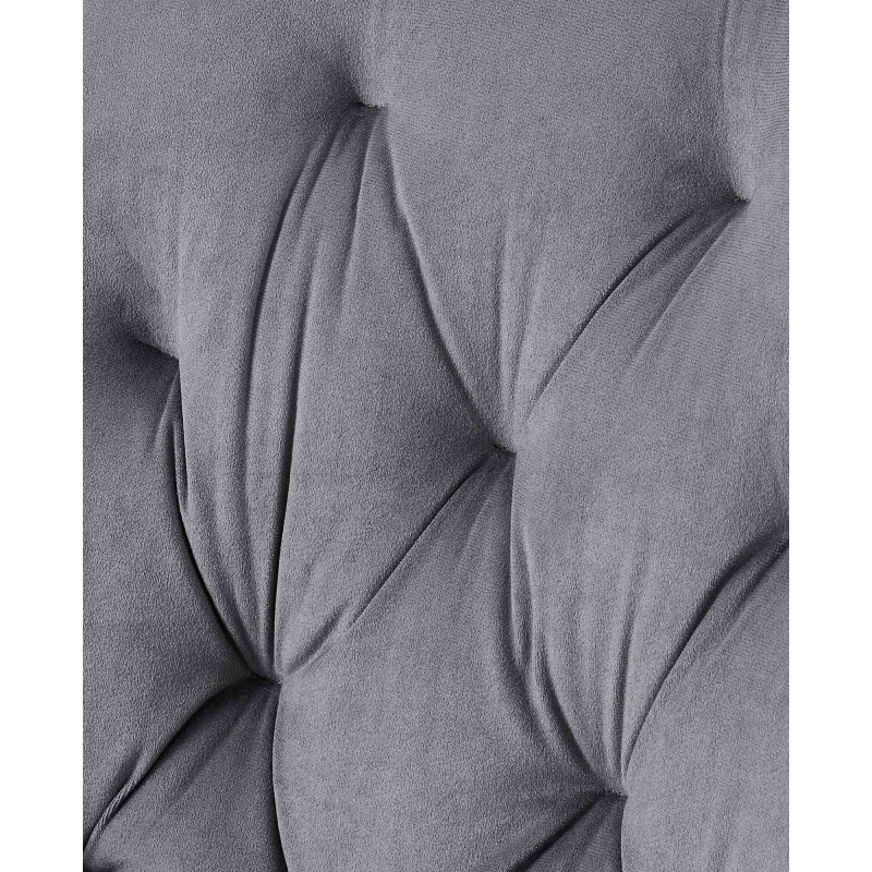 Chaise moderne capitonnée en Velours Gris foncé Métal Noir Noryssa - 7