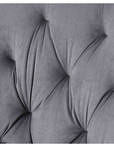 Chaise moderne capitonnée en Velours Gris foncé Métal Noir Noryssa - 7