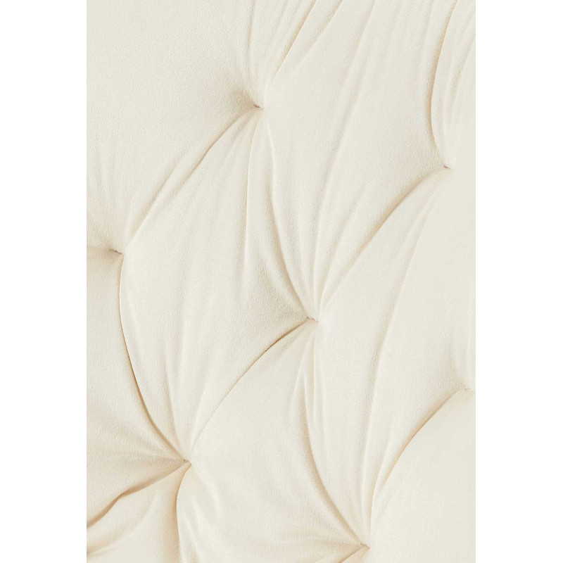 Chaise moderne capitonnée en Velours Blanc crème Métal Noir Noryssa - 5